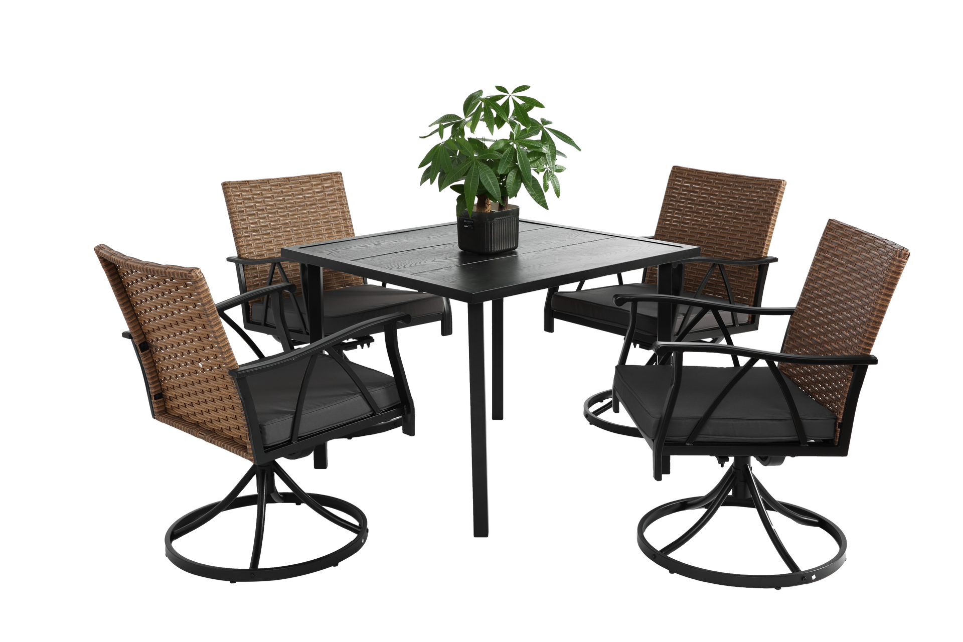 5 Piece Patio Dining Set with Removable Cushions