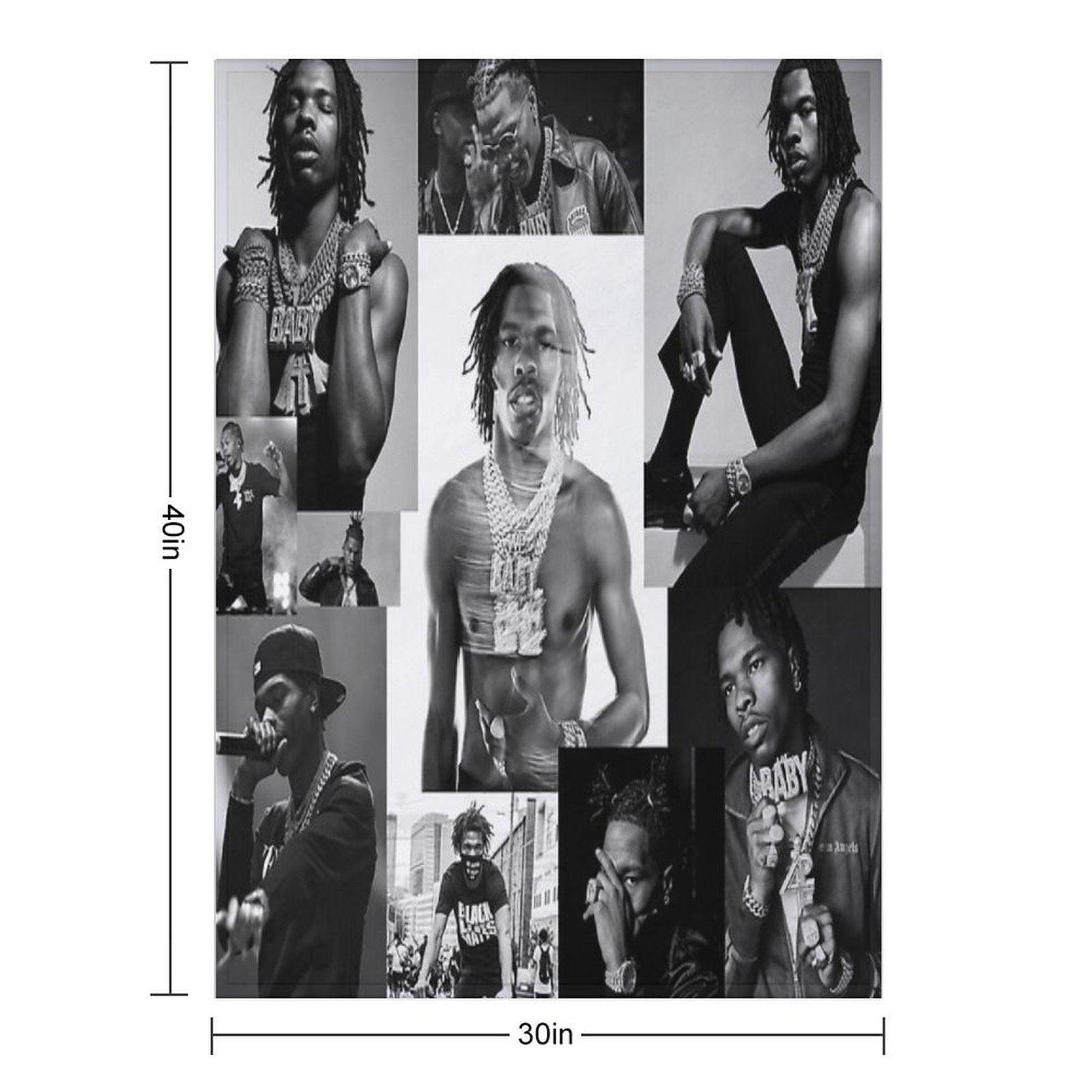 Lil Baby  B&W Collage Throw Blanket