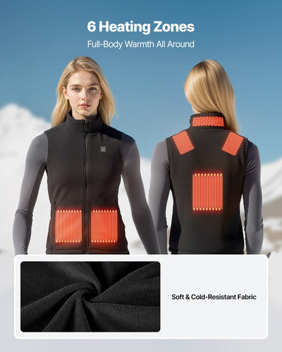Heated Vest, Women Electric Heating Vest With 16000 MAh Battery Pack, 6 Heating Zones Lightweight Rechargeable Winter-Vest With 3 Levels, For Outdoor Hiking Camping Fishing Skiing, Size S