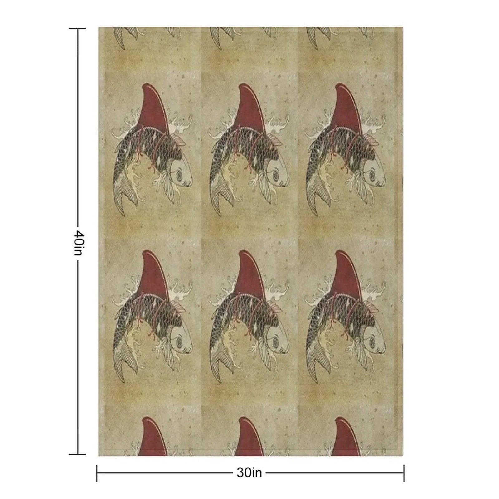 Koi Shark Fin 03 Throw Blanket