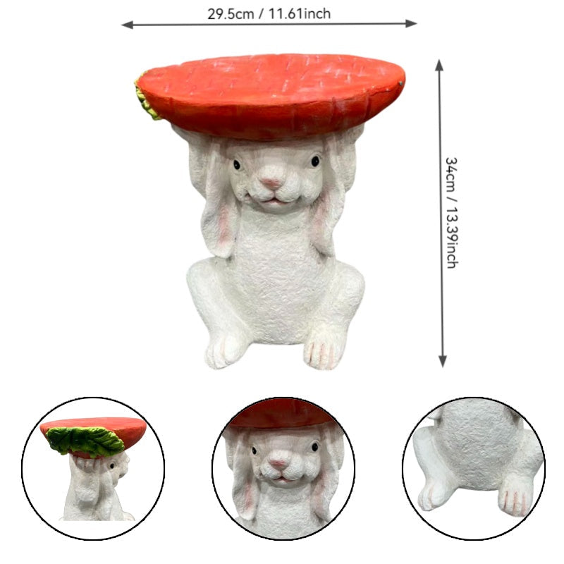 Resin Bunny Side Table with Carrot Top