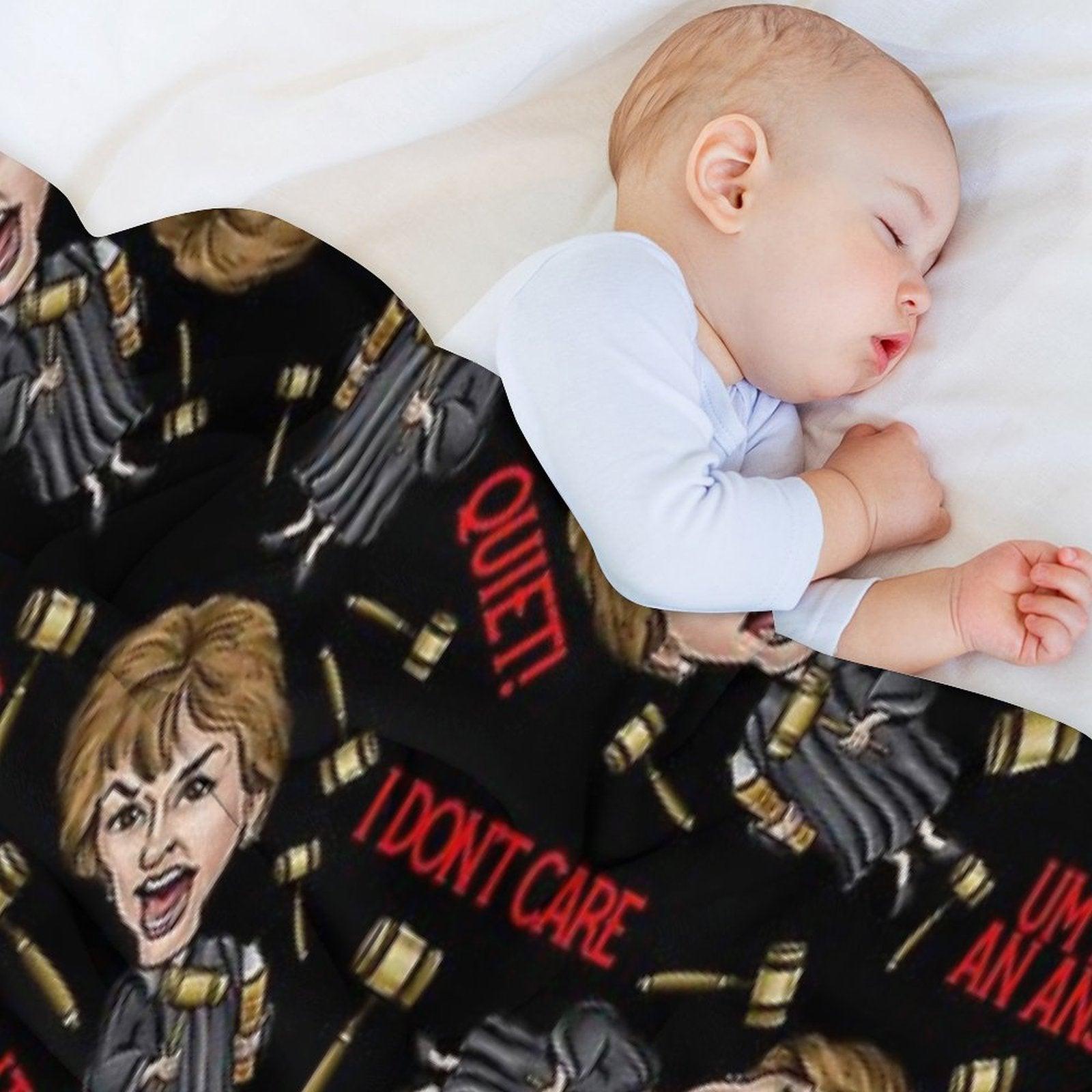 Black  Judge Judy Print Throw Blanket