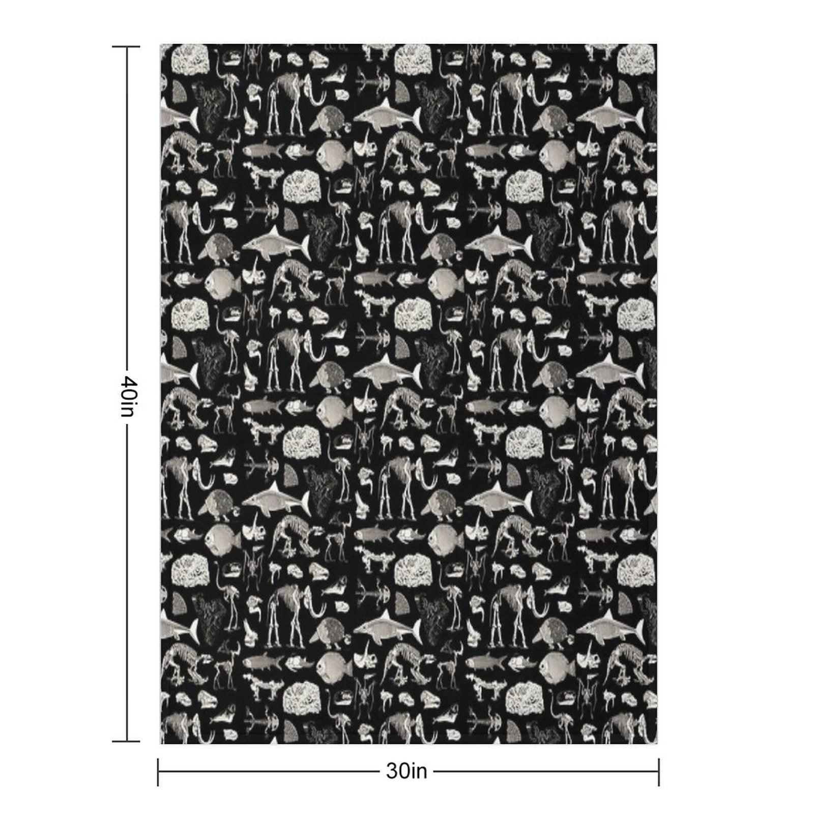 Paleontology Illustration Throw Blanket