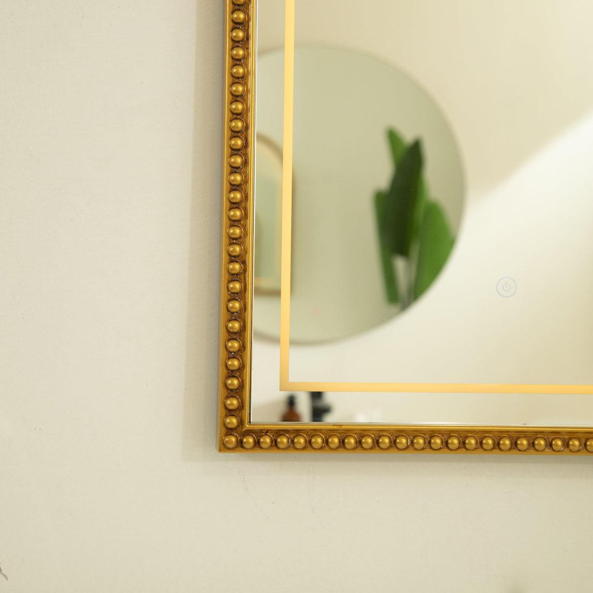 20'' Avri Mirror - Golden Beaded Arch-shaped Decorative Mirror