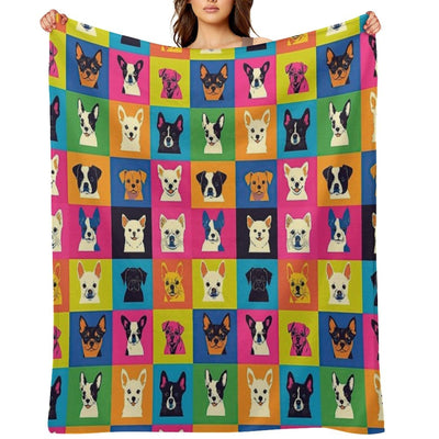 Fun And Colorful Pet Pattern Design Anti-pilling Throw Blanket