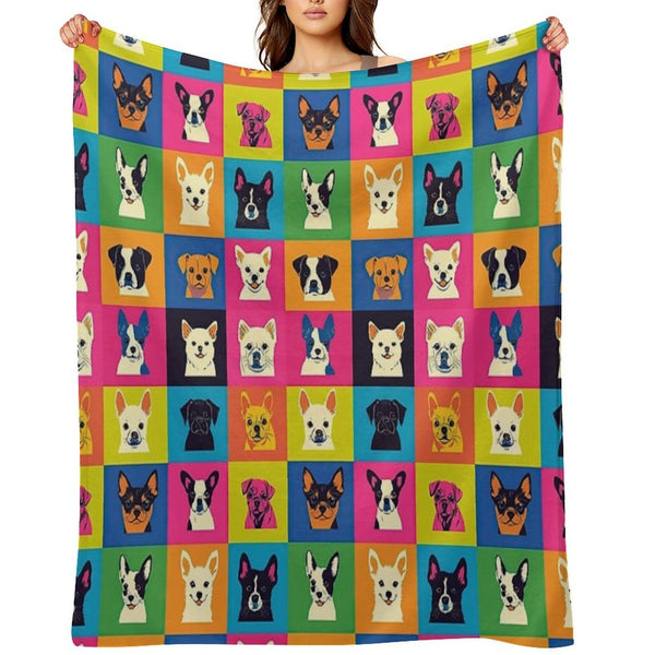 Fun And Colorful Pet Pattern Design Anti-pilling Throw Blanket