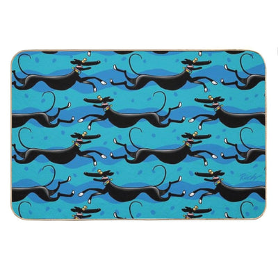 Blue Zoomies Pattern Bath Mat