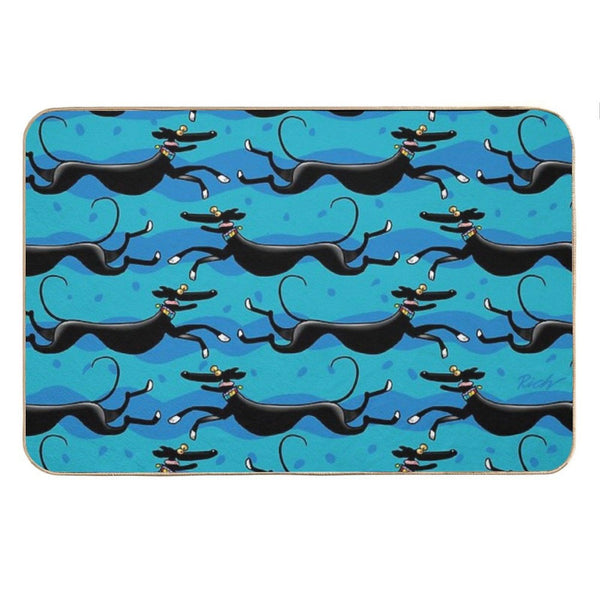 Blue Zoomies Pattern Bath Mat