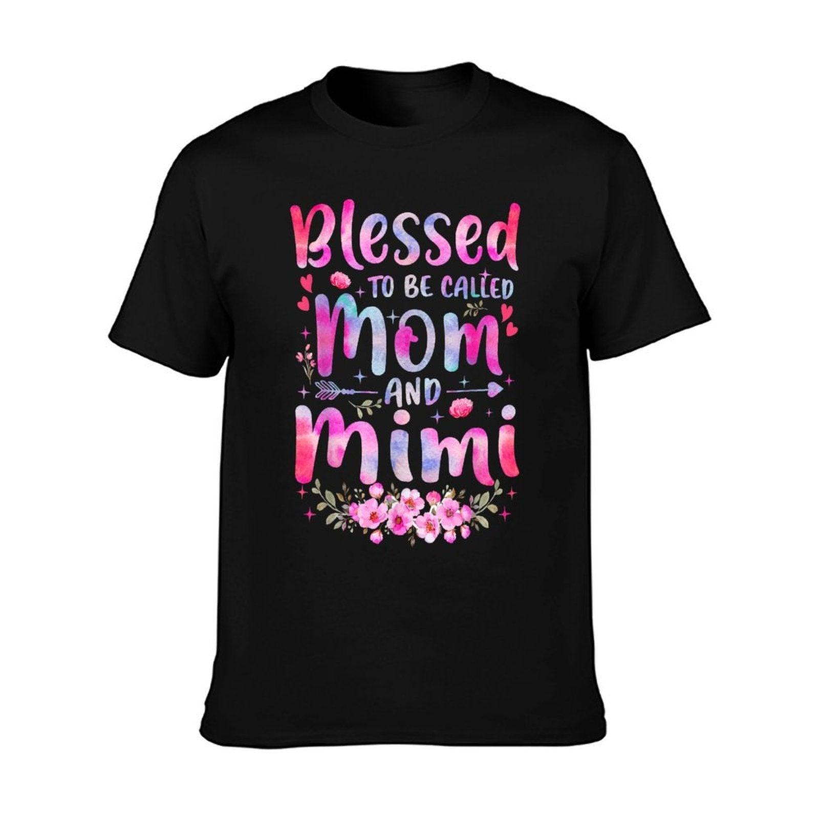 Mother's Day Blessed To Be Called Mom And Mimi Flowers T-Shirt