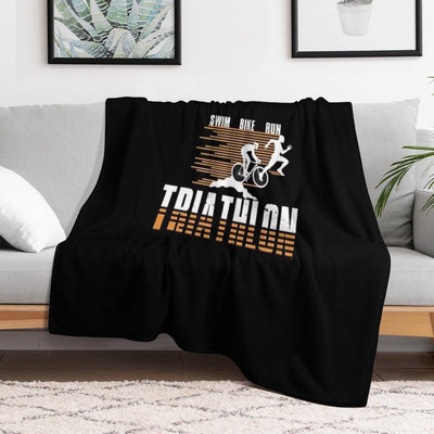 Triathlon - Swim, Bike, Run Triathlete Easy Care Throw Blanket