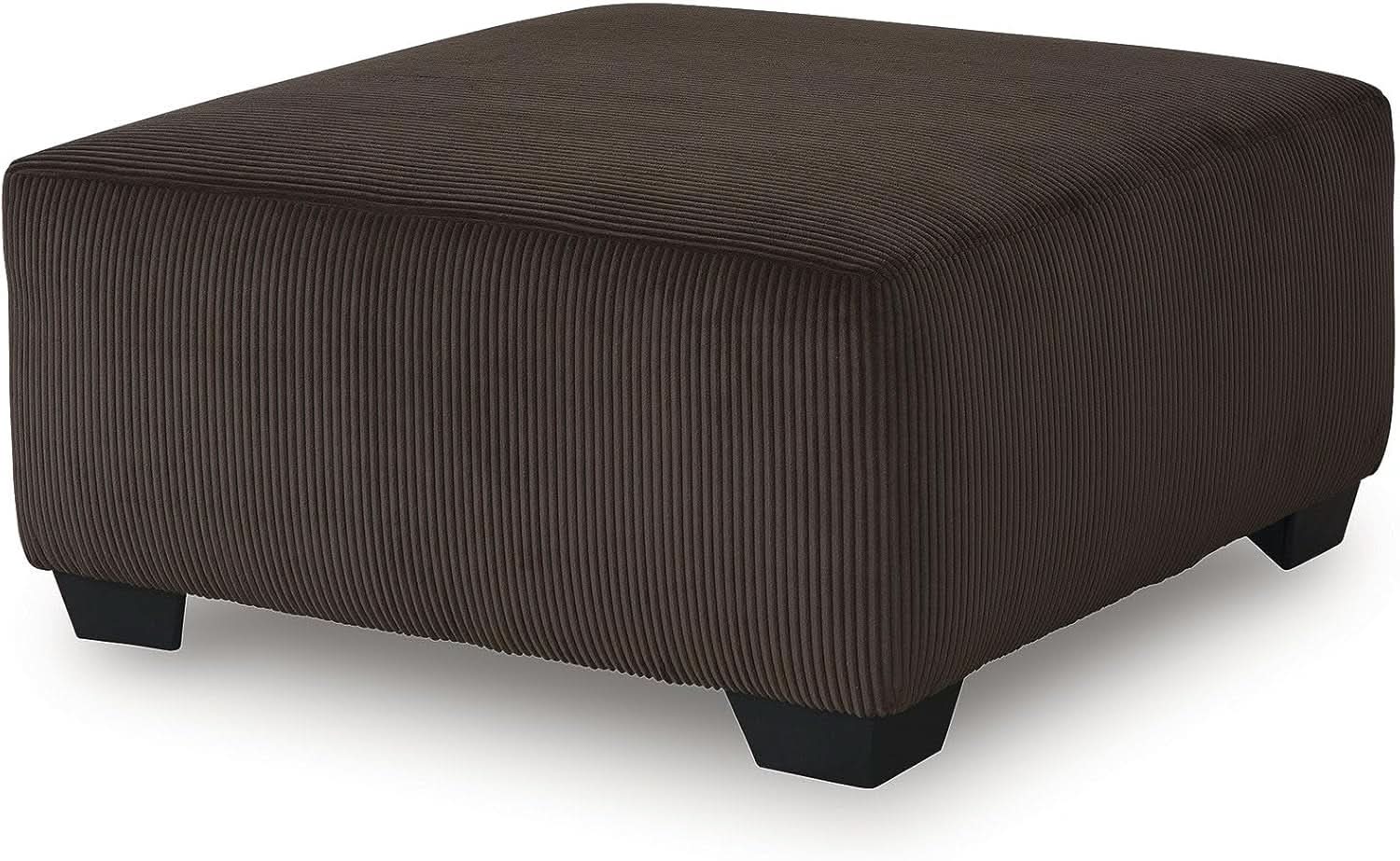 Ottoman Dark Brown Textured Stripe Statement Piece