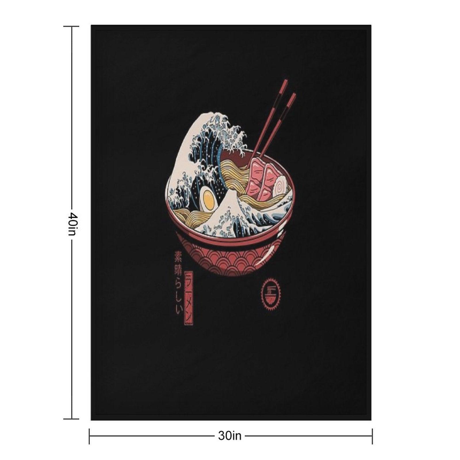 Great Ramen Wave Throw Blanket