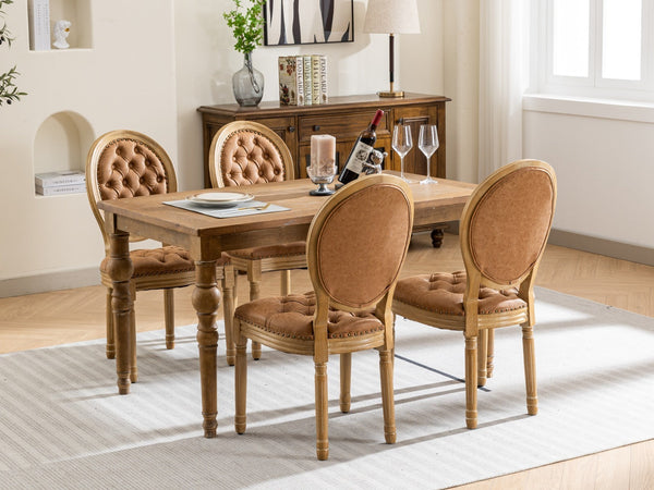 Set of 2 French Style Solid Wood Antique Dining Chairs BLAKHOM