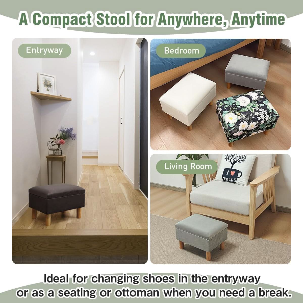 Multifunctional Storage Ottoman With Hidden Lid
