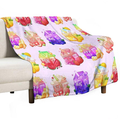 Aesthetic Fruit Carton Collection Velvety-soft Throw Blanket
