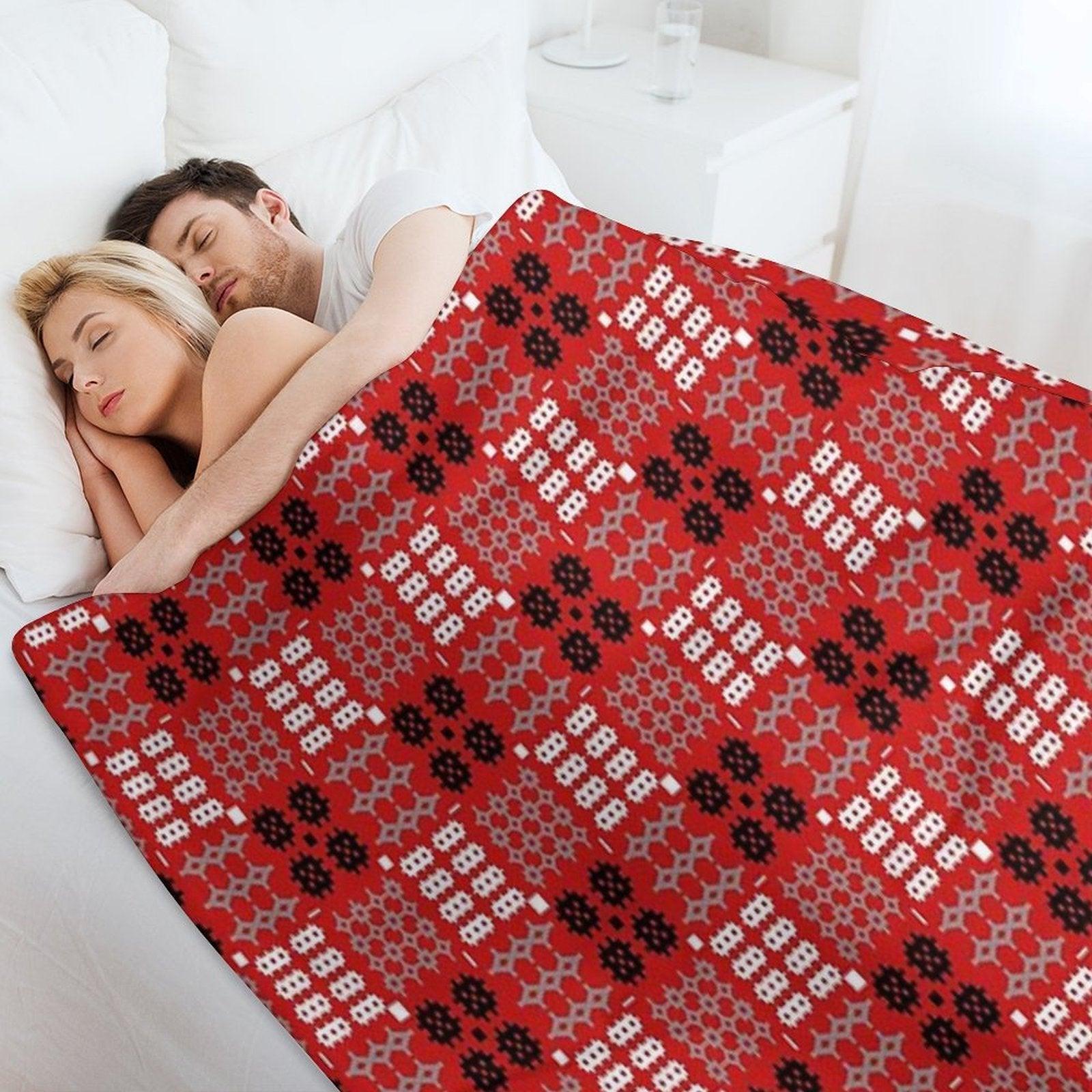 Welsh Design, Carthen Cymraeg, Cymreig (red) (Printed Image - Not Real  Tapestry) Throw Blanket