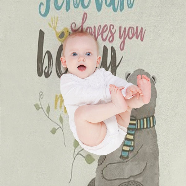 Jehovah Loves You Beary Much Comfort Throw Blanket