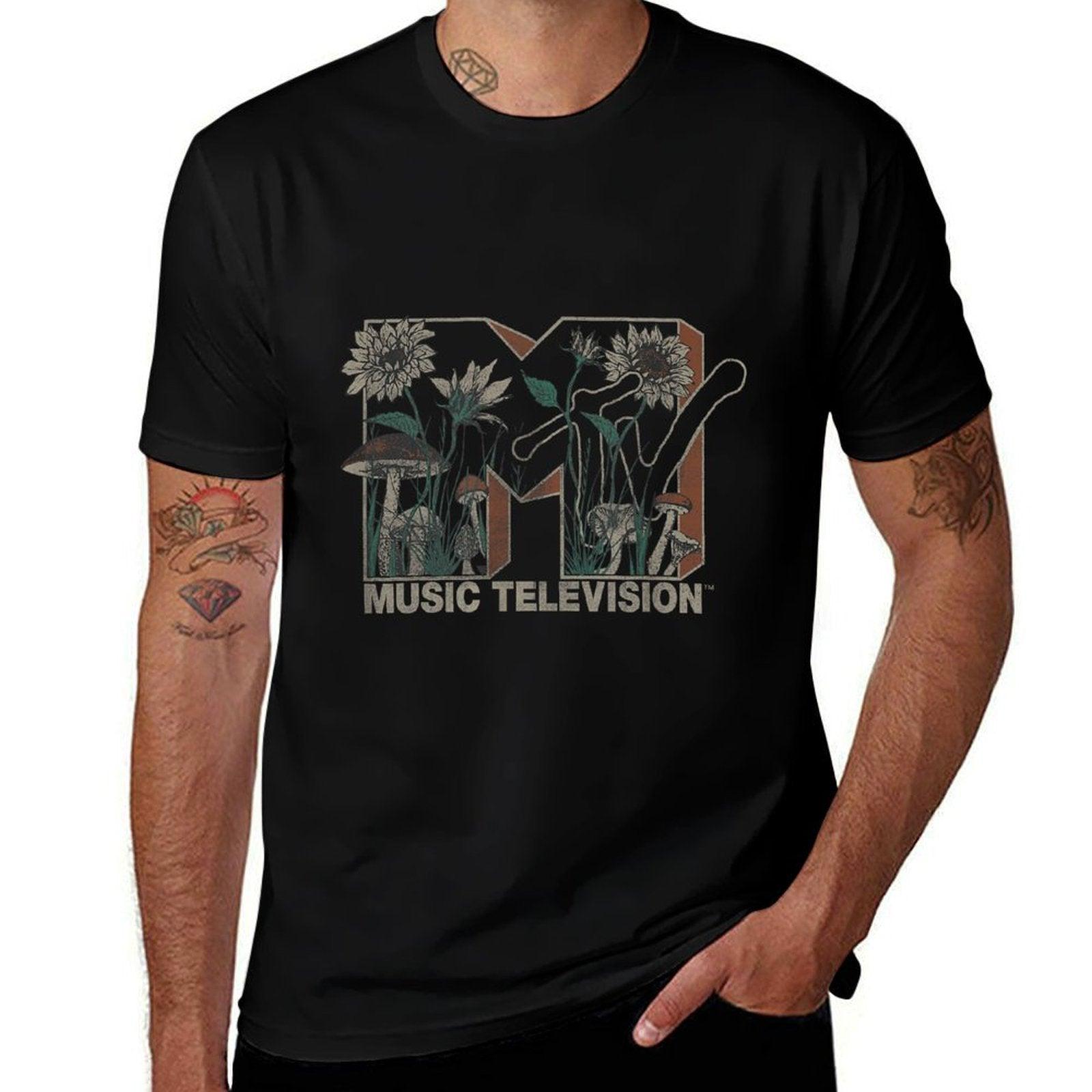 MTV Music Television Wild Flower Mushrooms MTV Logo  Versatile T-Shirt