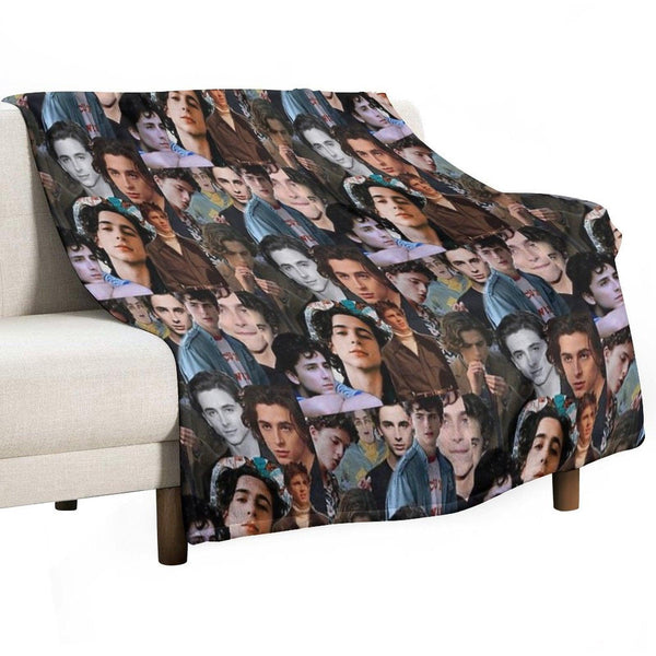 Timothee Chalamet Collage Design Throw Blanket