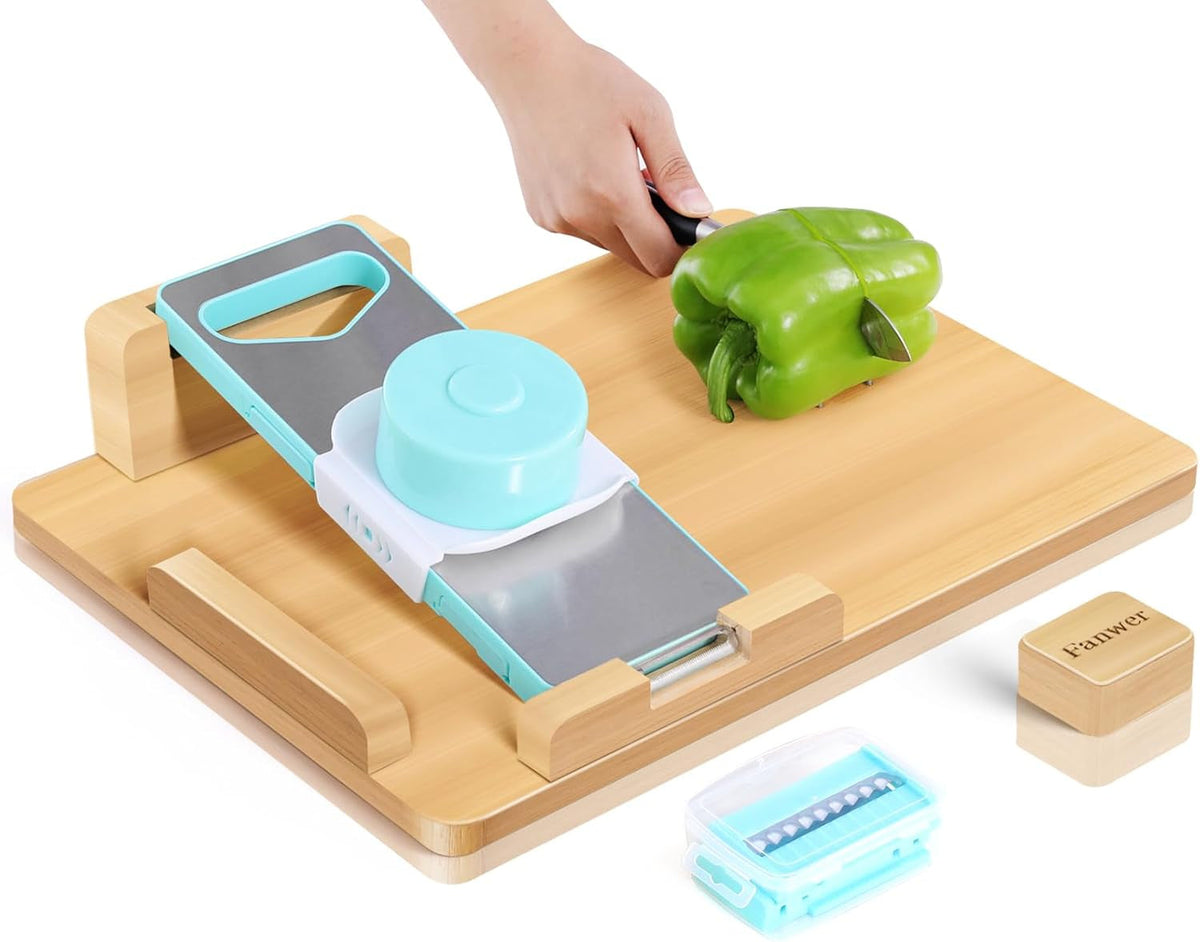 Adaptive One-Handed Cutting Board with Spikes & Bread Stops