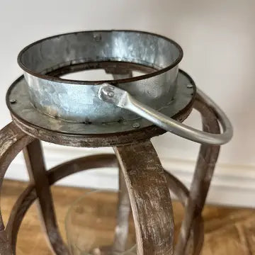 Wood lantern With Metal