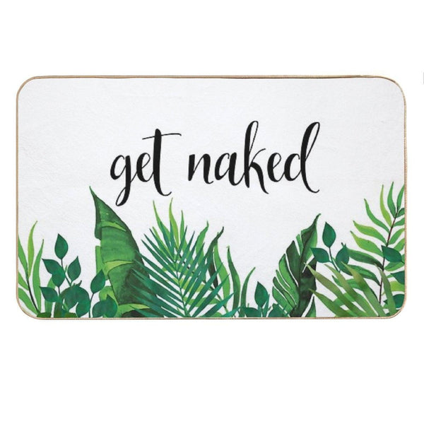 Get Naked, Tropical Jungle, Fun Bathroom Art Bath Mat