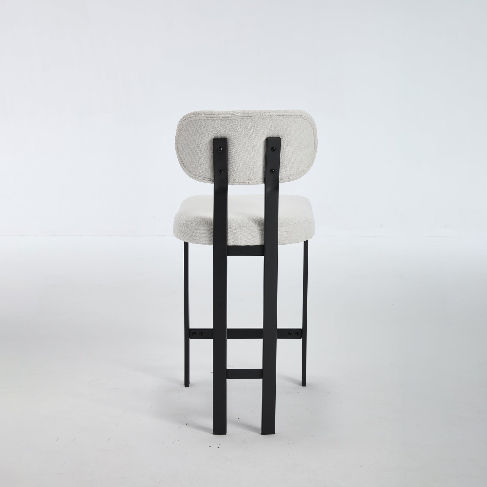 Bar Stools Set of 2, 26 inch Modern Upholstered Fabric Counter Height Barstools, Kitchen Island Chairs with Black Metal Legs for Dining Room/Kitchen Island/Bar