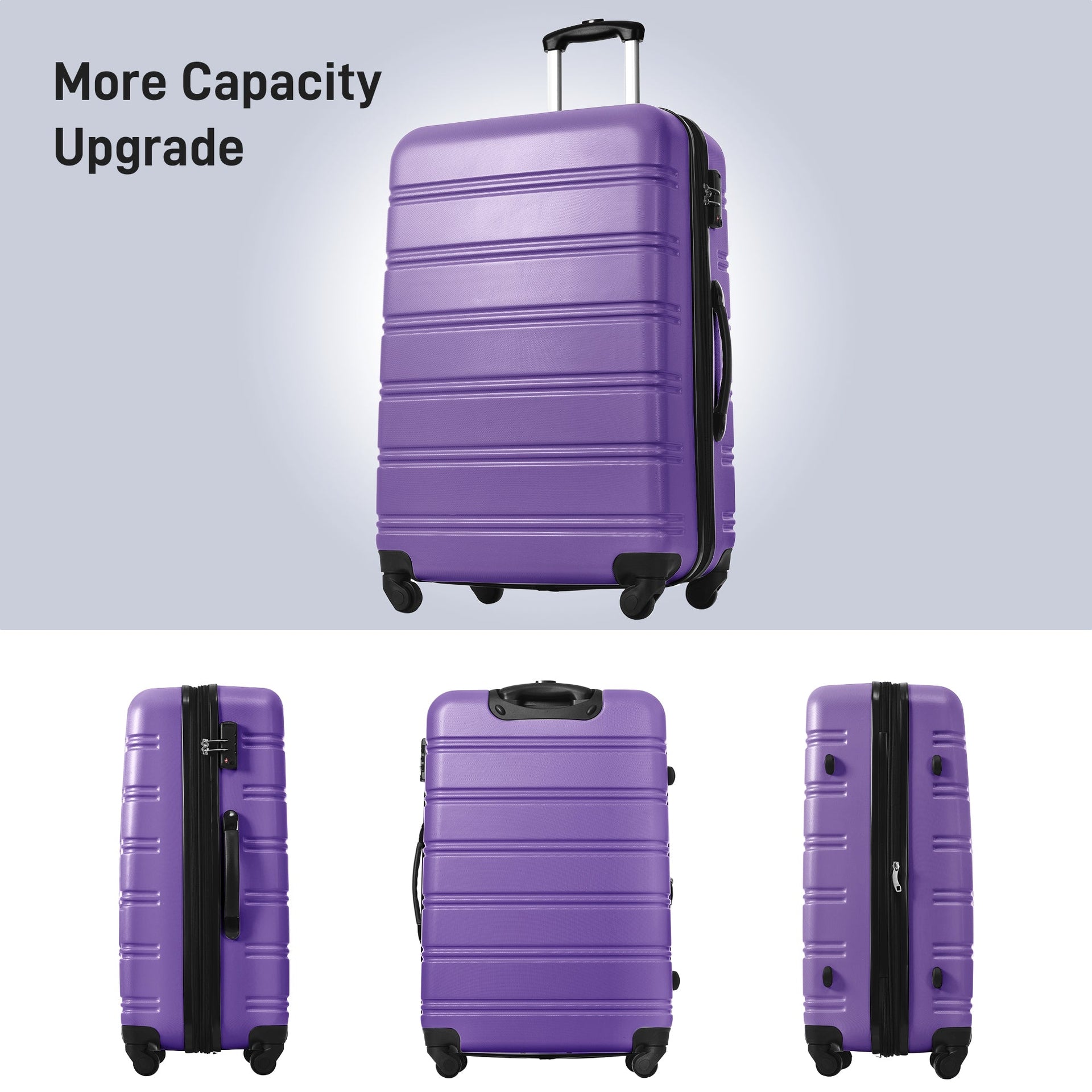3 Piece Luggage Set Hardside Spinner Suitcase with TSA Lock 20' 24' 28' Available