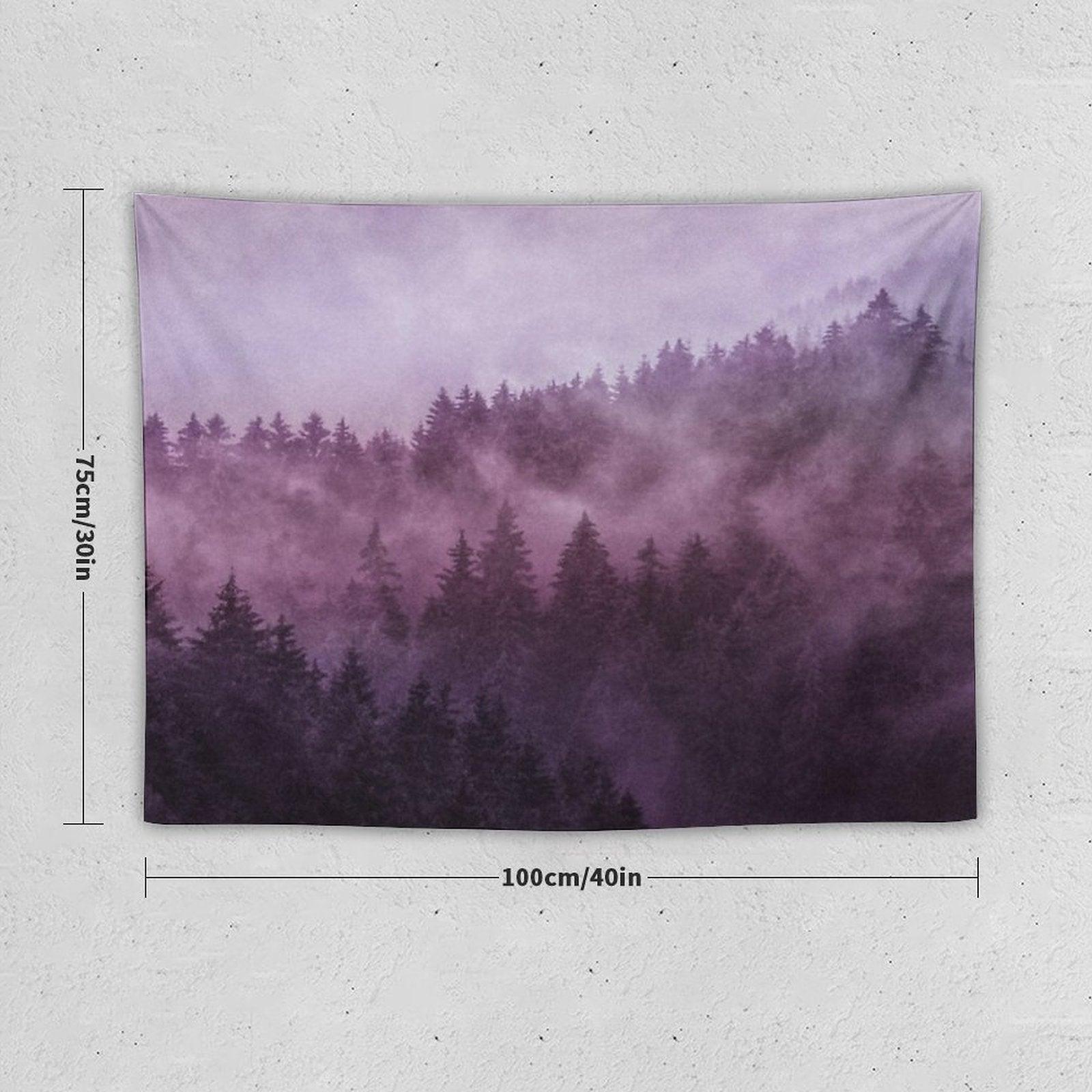Excuse Me, I'm Lost  Laid Back In A Romantasy Moody Wilderness Dream Forest With Cascadia Trees Covered In Magic Fog Tapestry