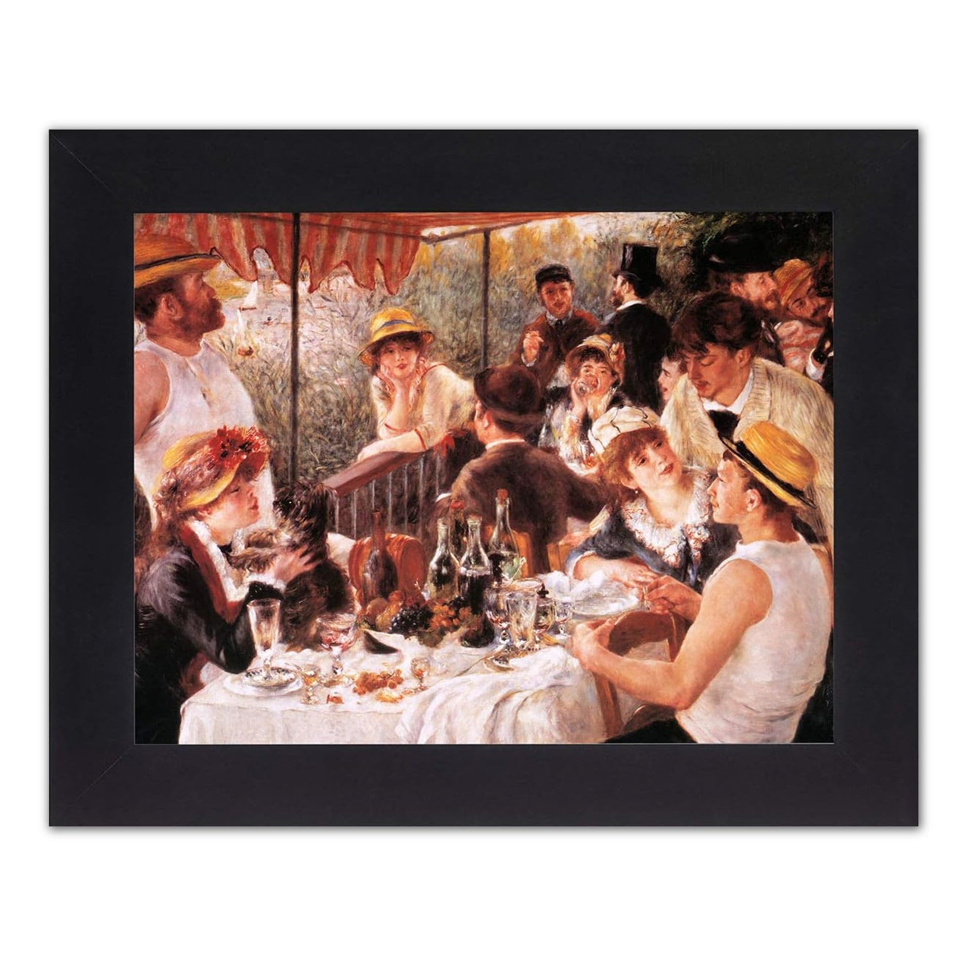 Framed Art Print – Renoir Boating Party Painting in Black Wood Frame