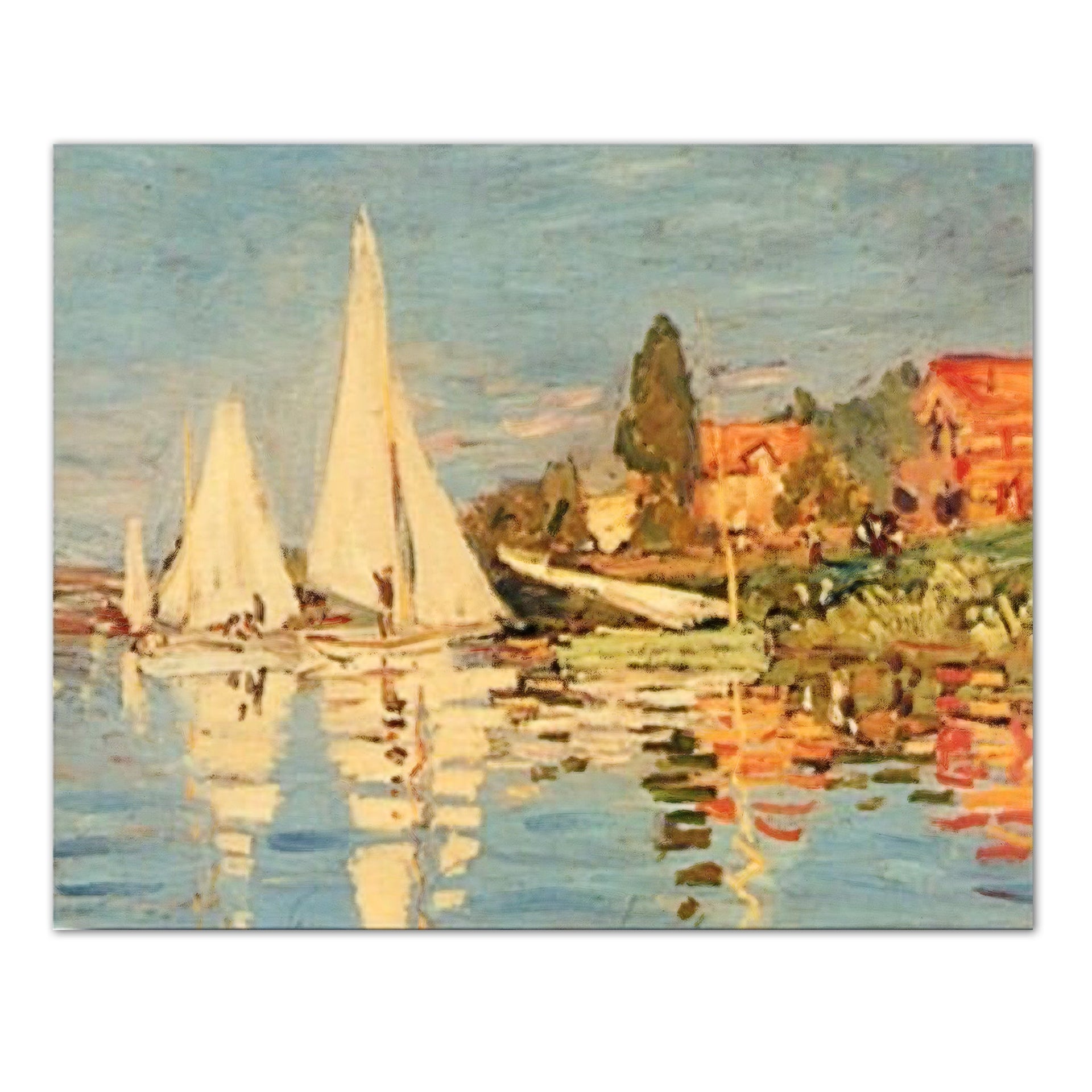 Claude Monet Art Print - French Sailboat 16x20 Ocean Beach Landscape Wall Decor
