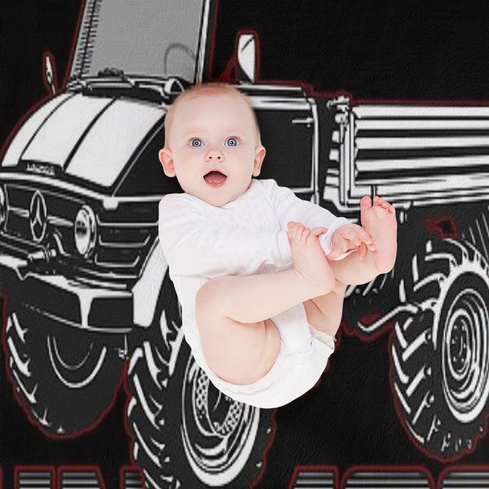 THE GREAT UNIMOG (UNIversal-MOtor-Gerät) - on Black Throw Blanket