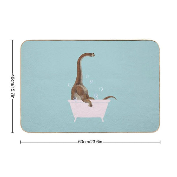 Brachiosaurus in Bathtub Bath Mat