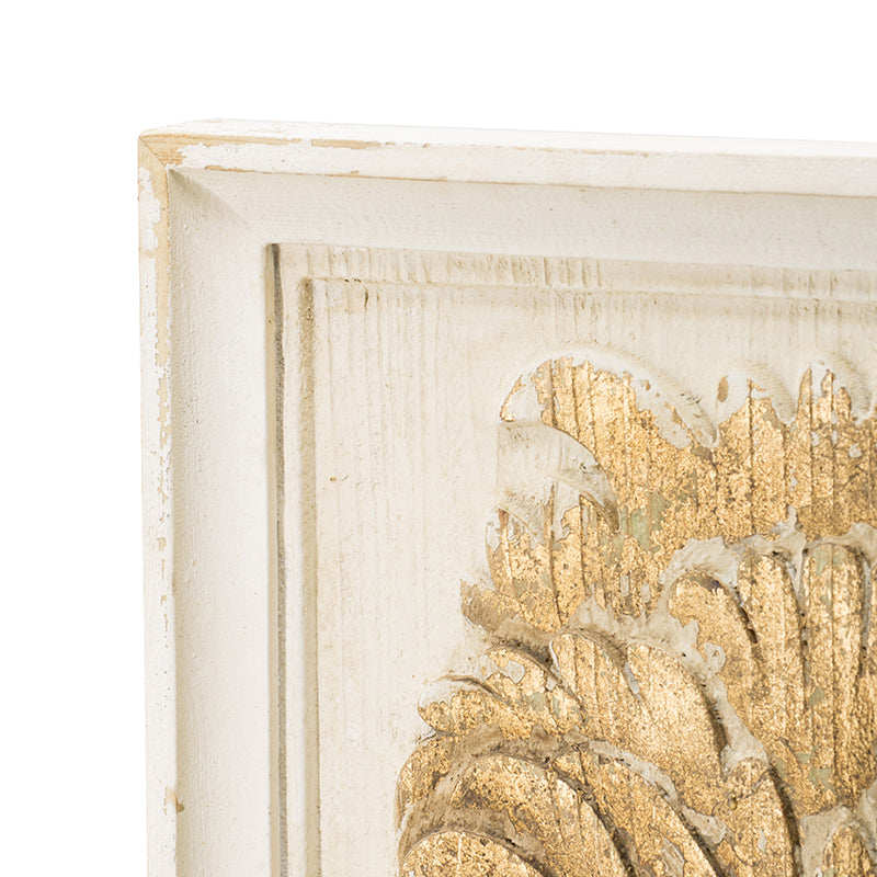20.1x2x29.9' Mid-Century Modern Wall Mirror with Gold Leaf Details, Set of 2