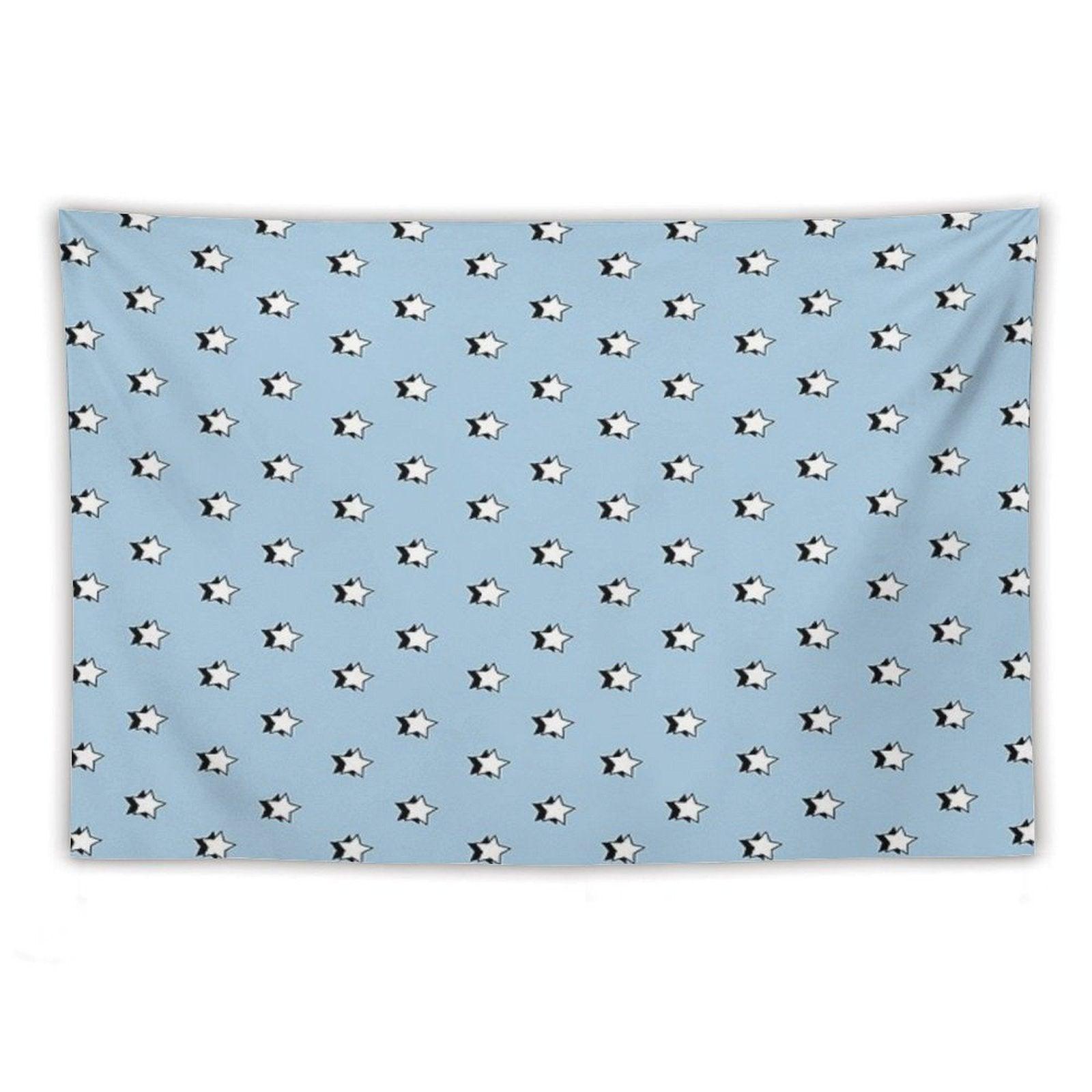Light Blue Retro VSCO Stars Tapestry