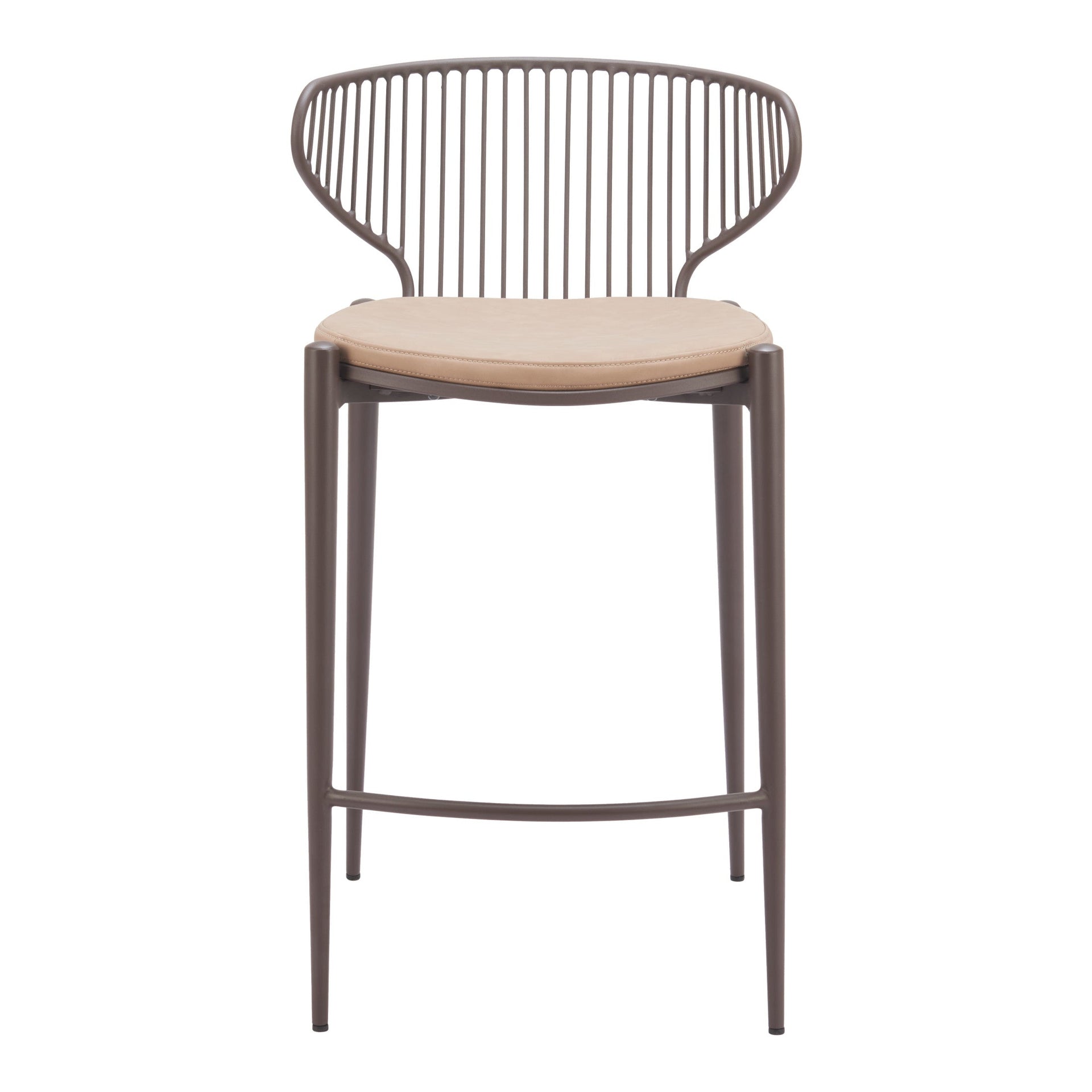 Silues Counter Stool (Set of 2) Taupe & Brown