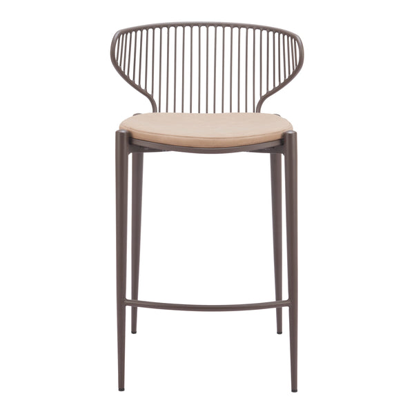 Silues Counter Stool (Set of 2) Taupe & Brown