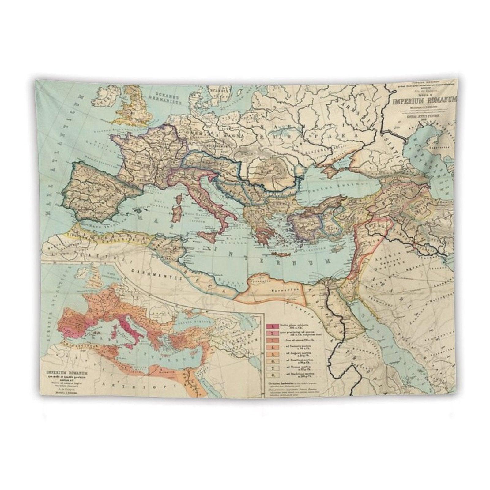 Vintage Map of The Roman Empire Tapestry