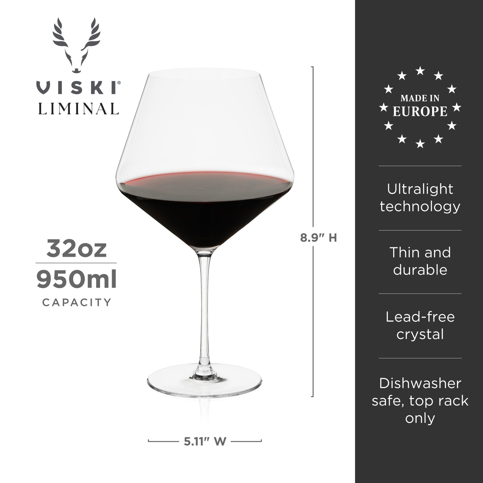 Liminal Burgundy Wine Glasses, Set of 4