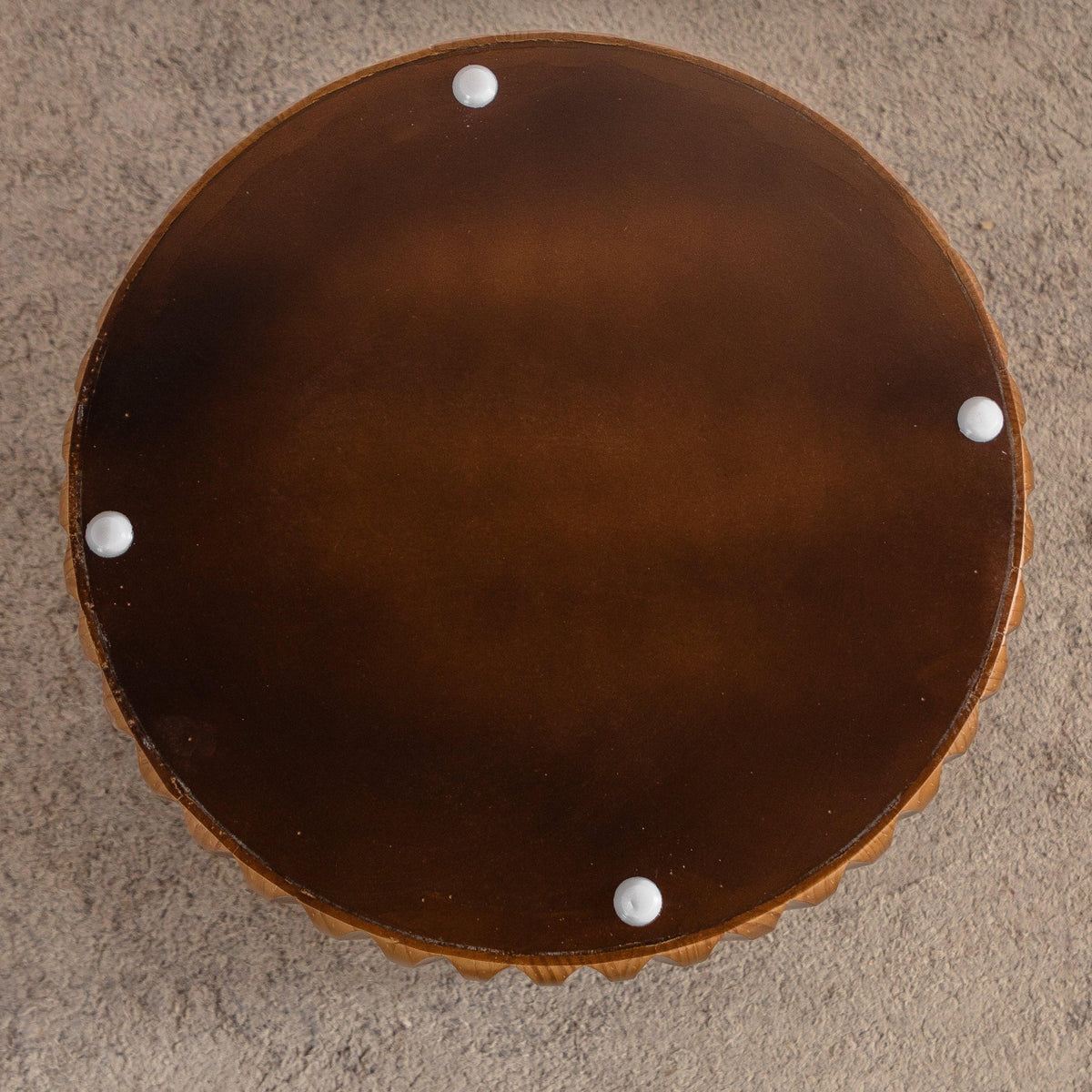 Set of 2nWalnut Fluted Nesting Coffee Table Set – Mid-Century Modern Round Tables