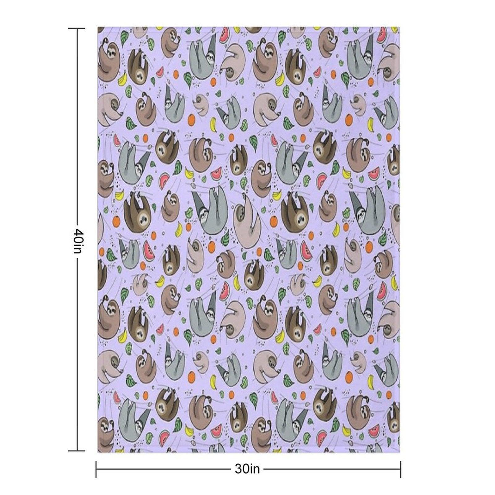 Sloths in Purple Throw Blanket