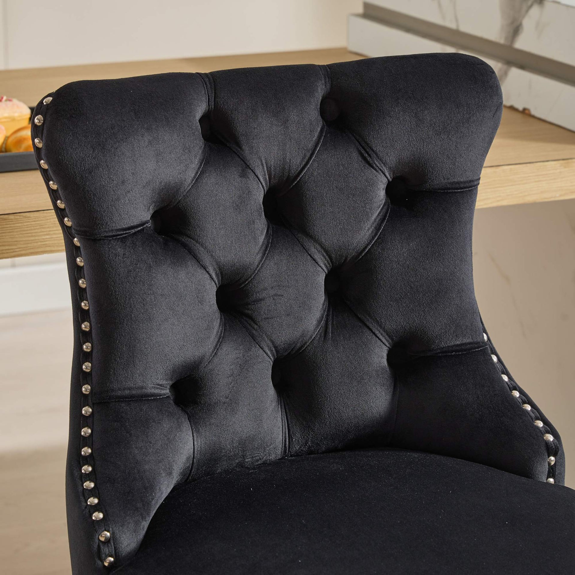 Set of 2 Modern Velvet Barstools
