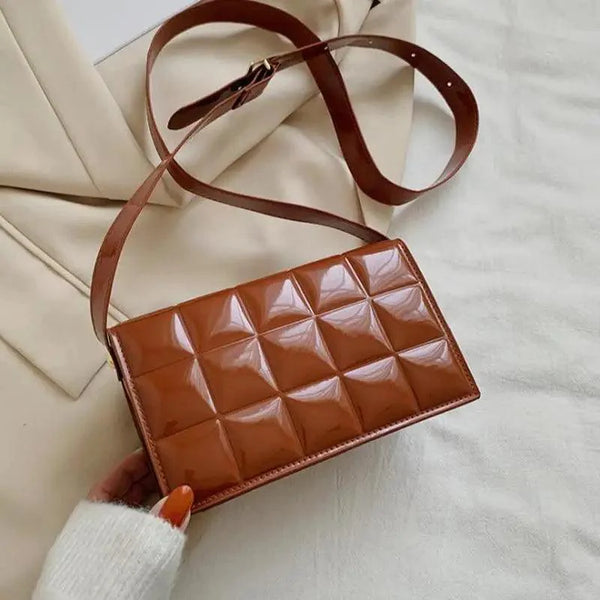 Fabulous Luxury Shoulder Bag Shiny Pu Leather Crossbody Bags For Women Small Flap Handbag Designer Female Messenger Bags