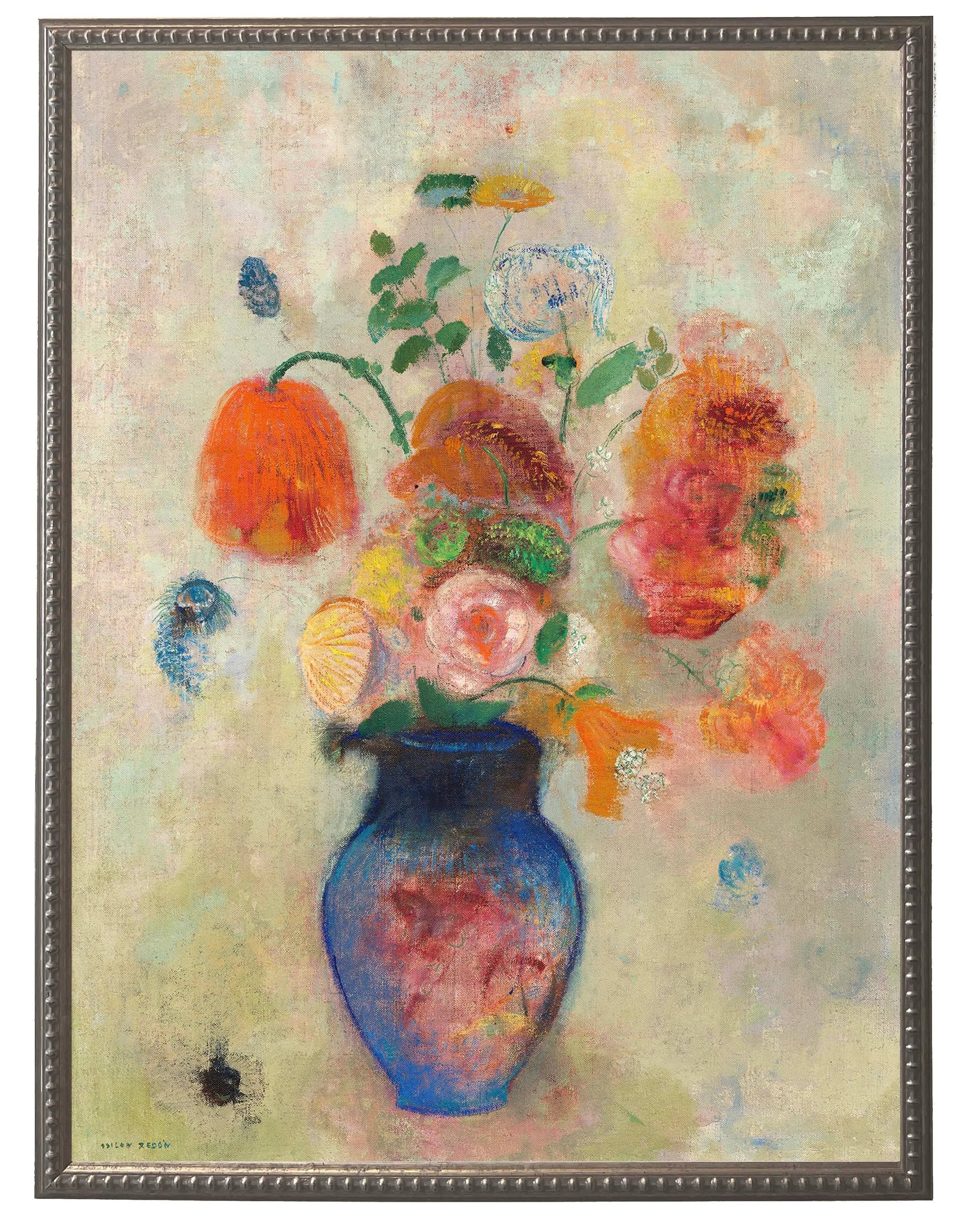 Vintage Floral Oil Painting Reproduction
