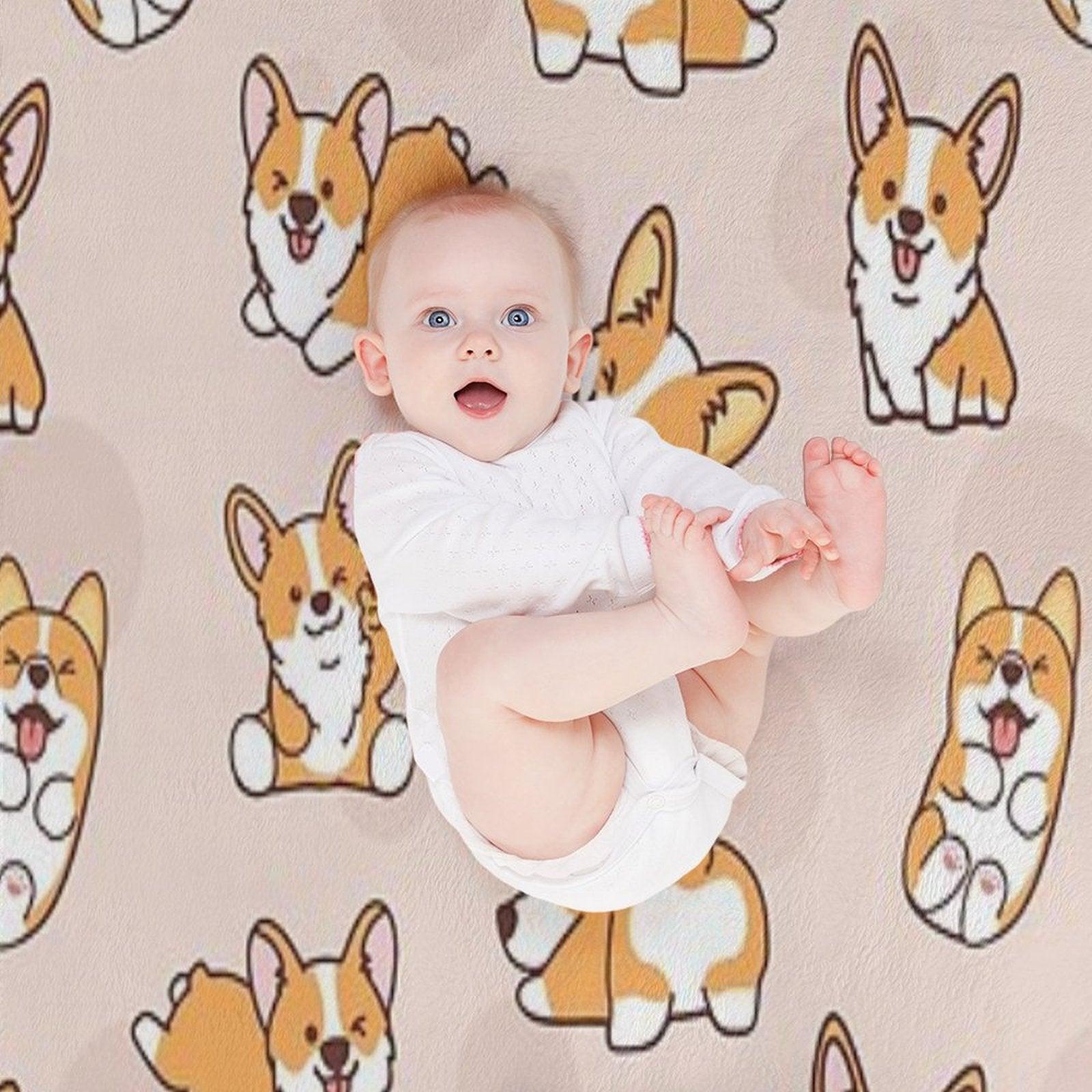 Corgi Puppy Fun Throw Blanket