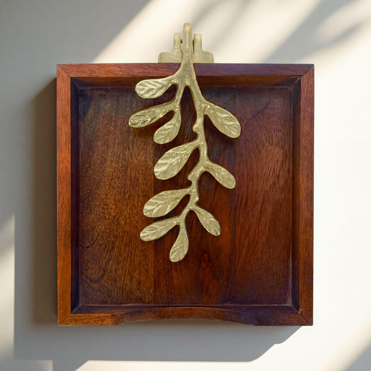 Wooden Napkin Holder – Gold, Weighted Metal Arm