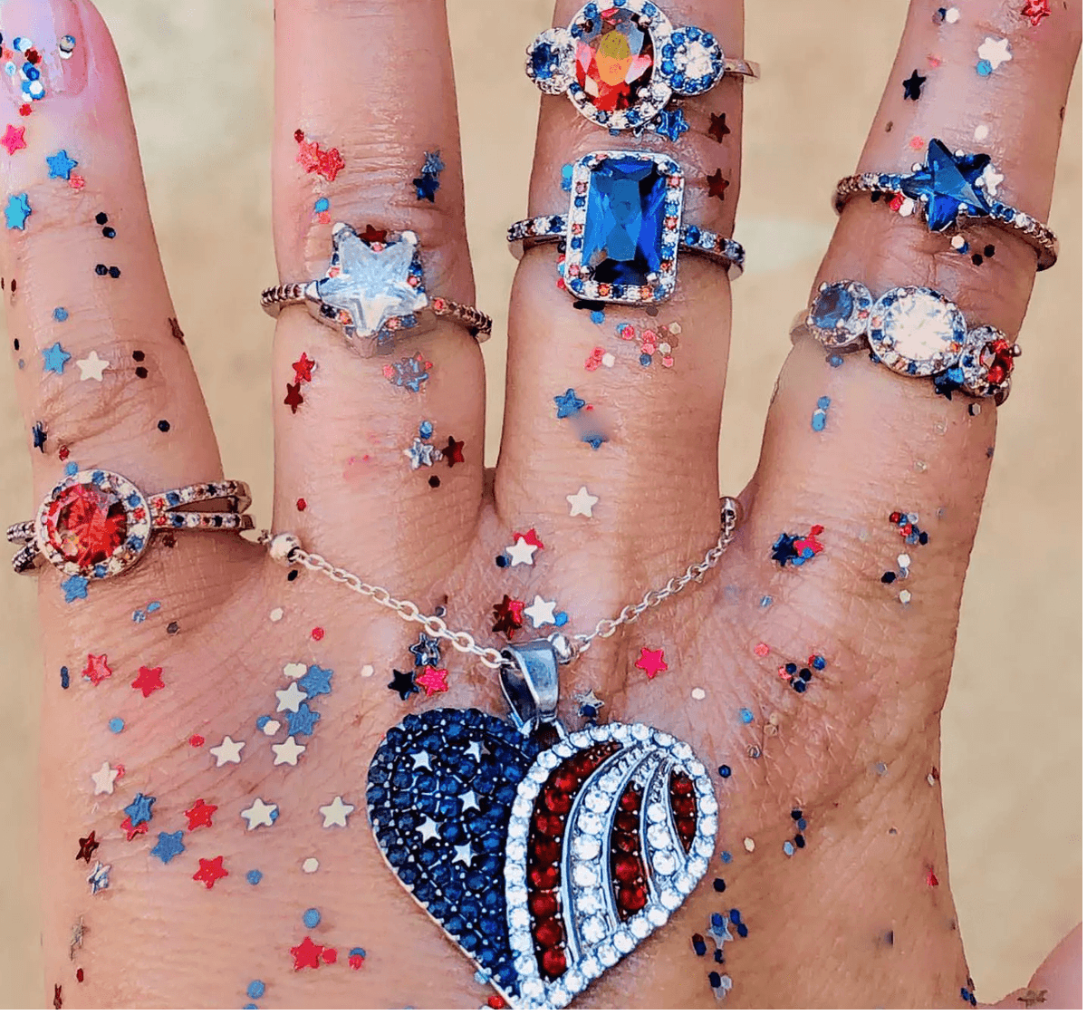 Blue Star America Ring