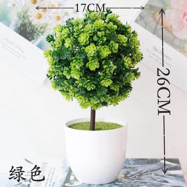 Fake Flowers Potted Ornaments 15x26cm Small Tree Potted Home Hotel Garden Decor Bonsai Artificial Home Decor