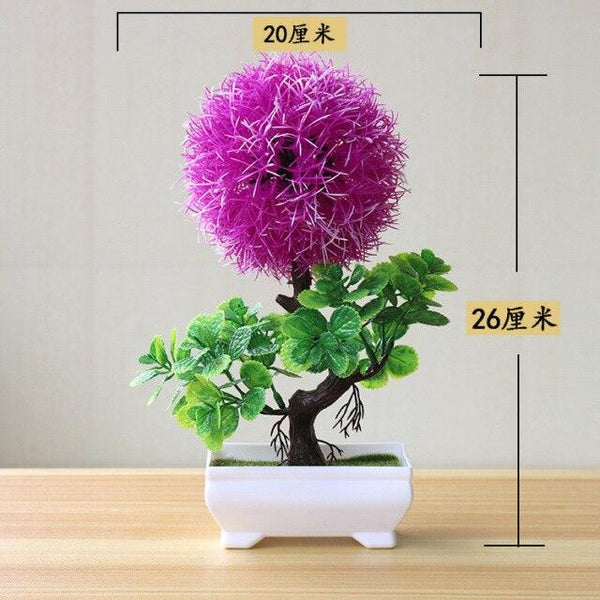 Fake Flowers Potted Ornaments 15x26cm Small Tree Potted Home Hotel Garden Decor Bonsai Artificial Home Decor