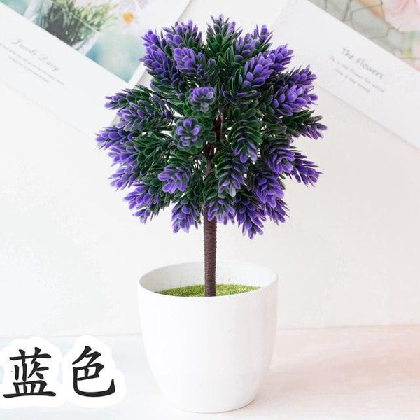 Fake Flowers Potted Ornaments 15x26cm Small Tree Potted Home Hotel Garden Decor Bonsai Artificial Home Decor